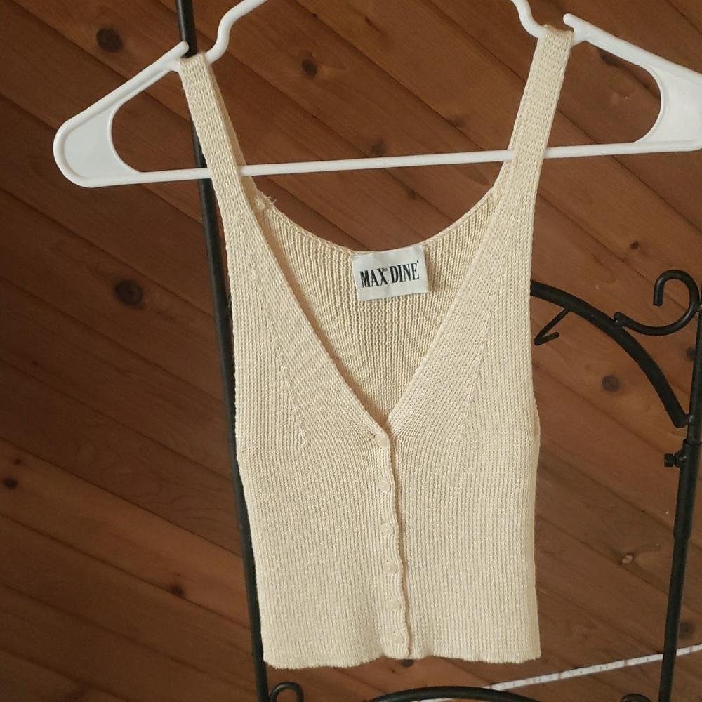 Max Dine Yellow Knit Tank Top